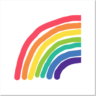 Colorful Rainbow Left Half Graphic Posters and Art